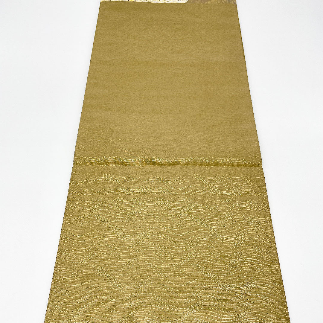 Fukuro Obi, Length 436cm, Pure Silk, S Rank, Six-way, Semi-formal, Gold, 1123000502321