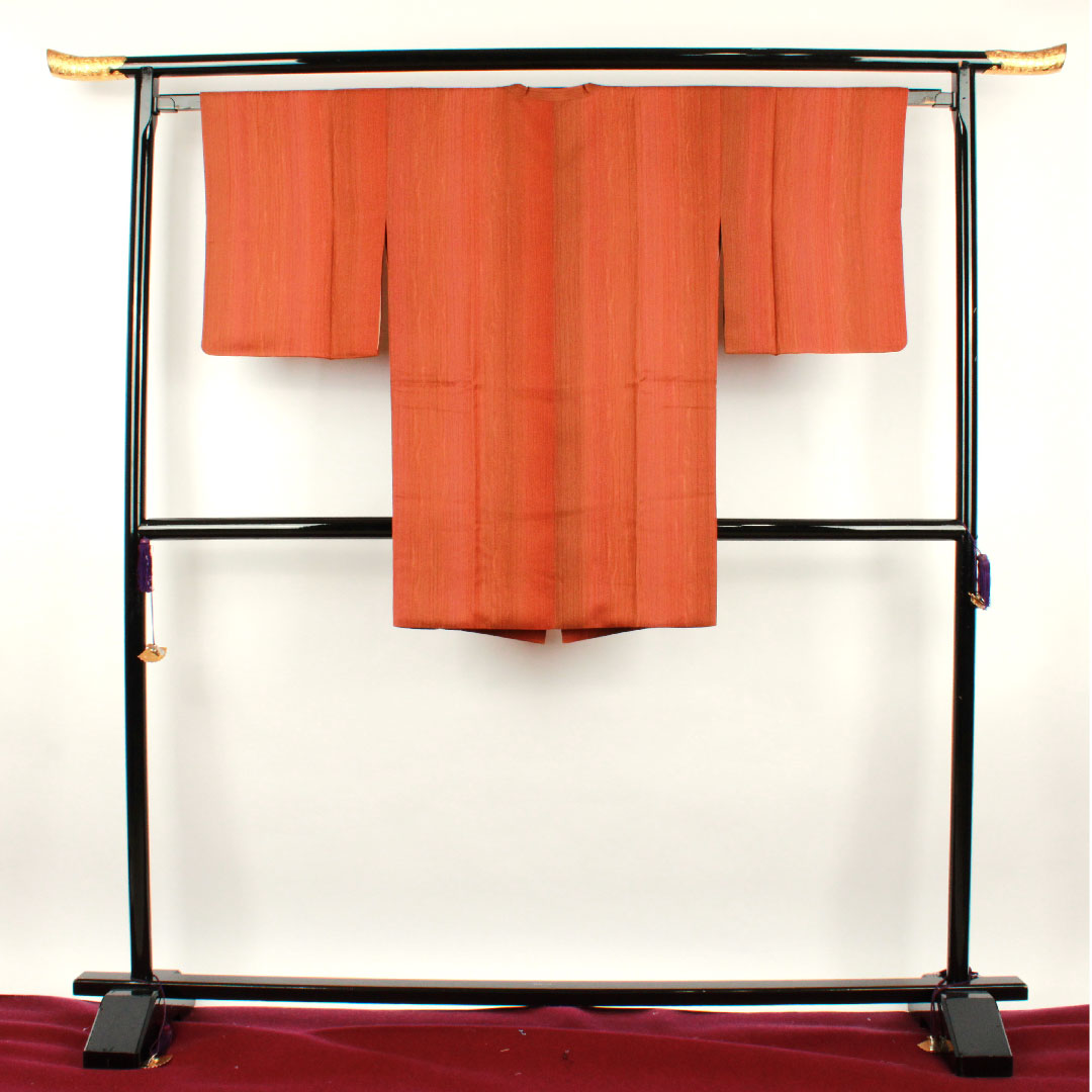 Michiyuki coat, length 93cm, sleeve length 63.5cm, birch color, blurred pattern, pure silk, A rank, lined, brown, 1117000503914
