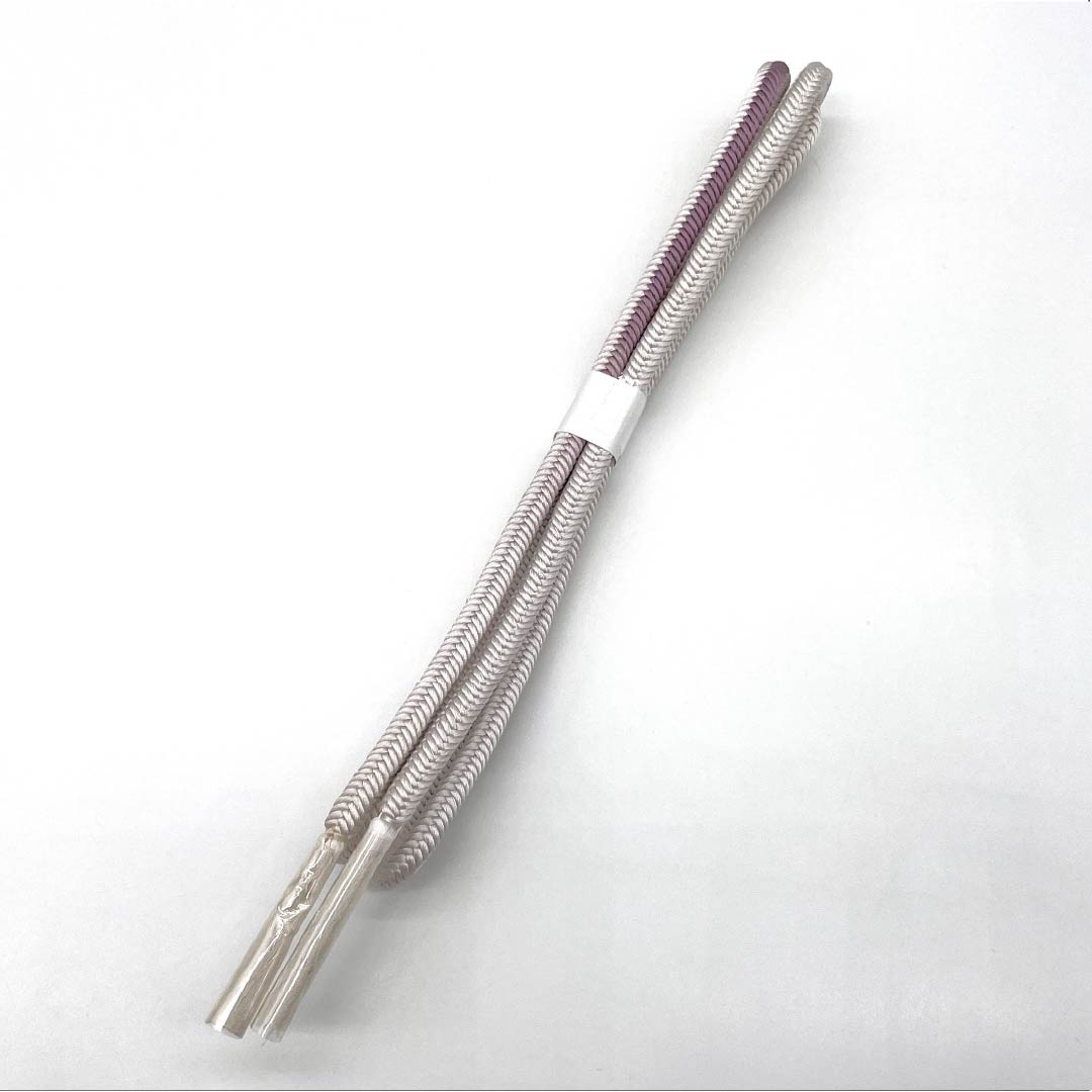 帯締め 正絹 Sランク 白梅鼠色(しらうめねずいろ) 丸組 長さ約167cm 幅約1cm カジュアル グレー系 1135006032322