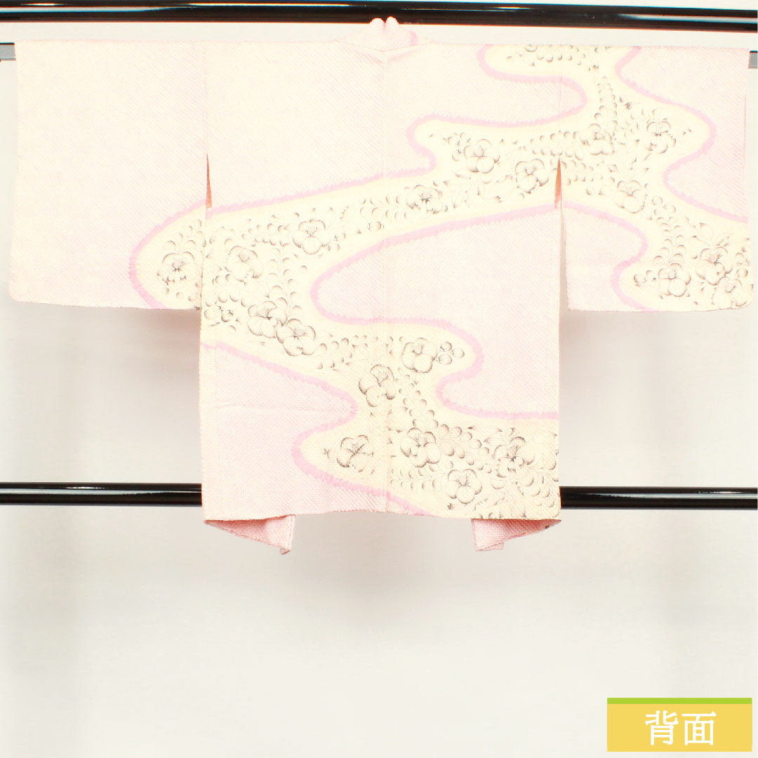 羽織 正絹 身丈80.5cm 裄丈64cm 桃色 総絞り 辻ヶ花 Aランク 袷 ピンク系 1117000703913