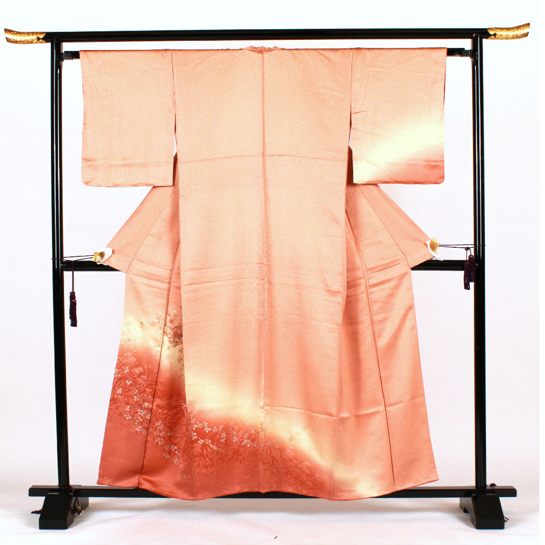 訪問着 袷 身丈158.5cm 裄丈64cm 刺繡 正絹 Aランク ピンク系 1112001193313
