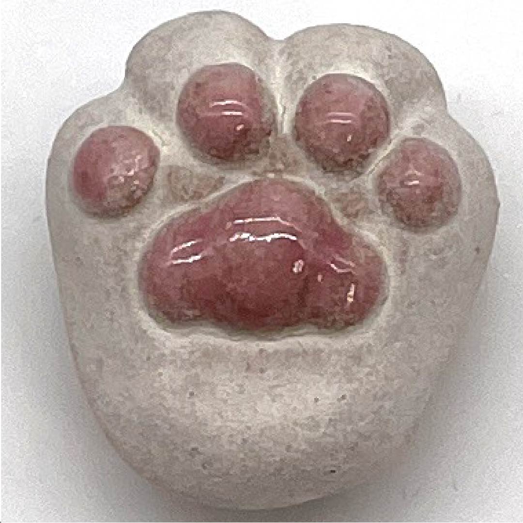 (New old stock) Obi fastener, ceramic, casual, off-white, Shigaraki ware, cat, animal, length approx. 3cm, width approx. 2.5cm, S rank, white, 1137000042911