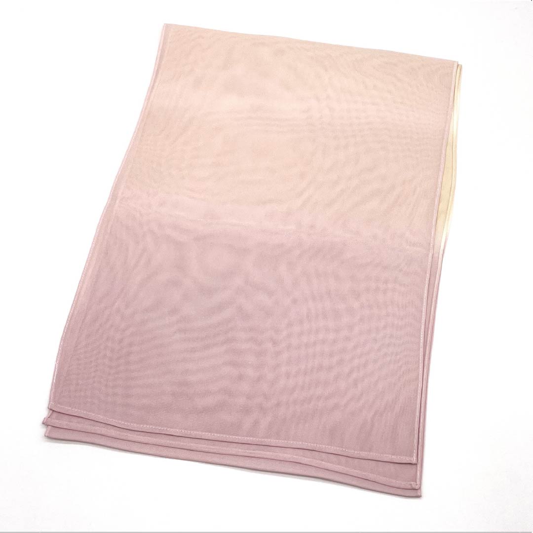 (Like New) Pure Silk Obiage (Sash) - Semi-Formal, Arasomeiro (Faded Red) and Light Egg-Colored (Light Egg-Colored) Gradient, Summer, Approximately 180cm Long, Approximately 29.5cm Wide, Pink, Product Number: 1136002221913