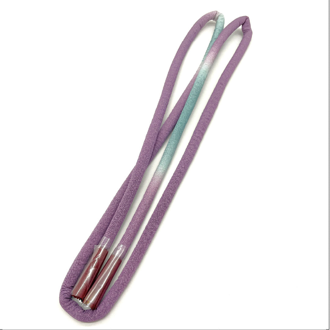 (新品)帯締め 正絹 NEWランク 古代紫色(こだいむらさきいろ) 銀花仙 丸ぐけ バイカラー 長さ約178cm 幅約1.3cm セミフォーマル 紫系 1135005181420