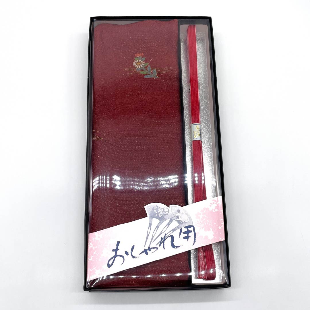 (Like new) S-Rank Silk Obijime and Obiage Set, Sapphire and Crimson with Glitter, Approximately 156cm Long, 1.3cm Wide, Semi-Formal, Red, Item Number: 1141000152312