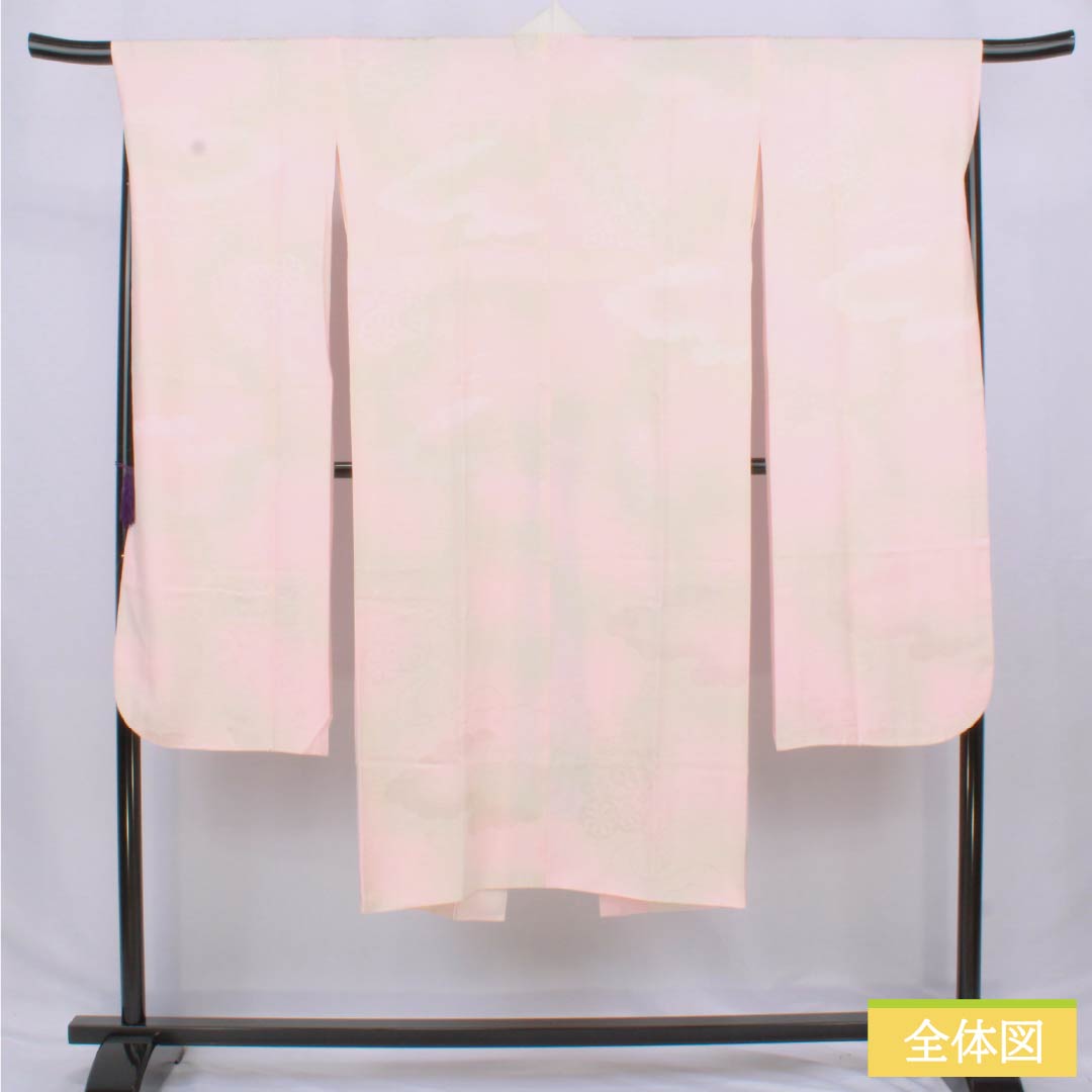 Nagajuban Silk A-rank Length 130.5cm Sleeve-to-sleeve 68cm Lined Akebono-iro Auspicious pattern Blurred dye Pink-dominant 1129000803313