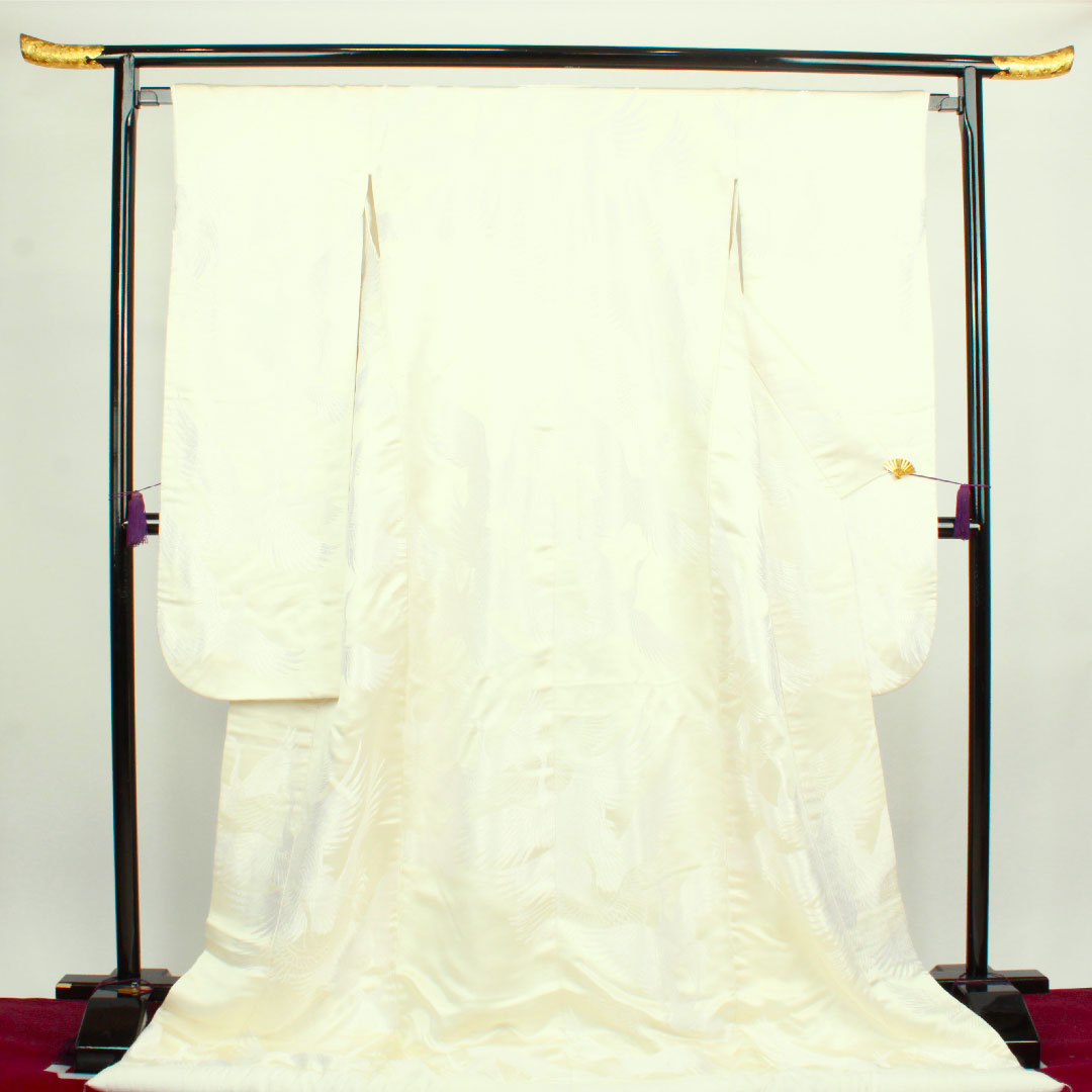 Shiromuku (White Kimono) Length 194cm Karaori Hakutsuru Silk A Rank Awase White 1110000503911