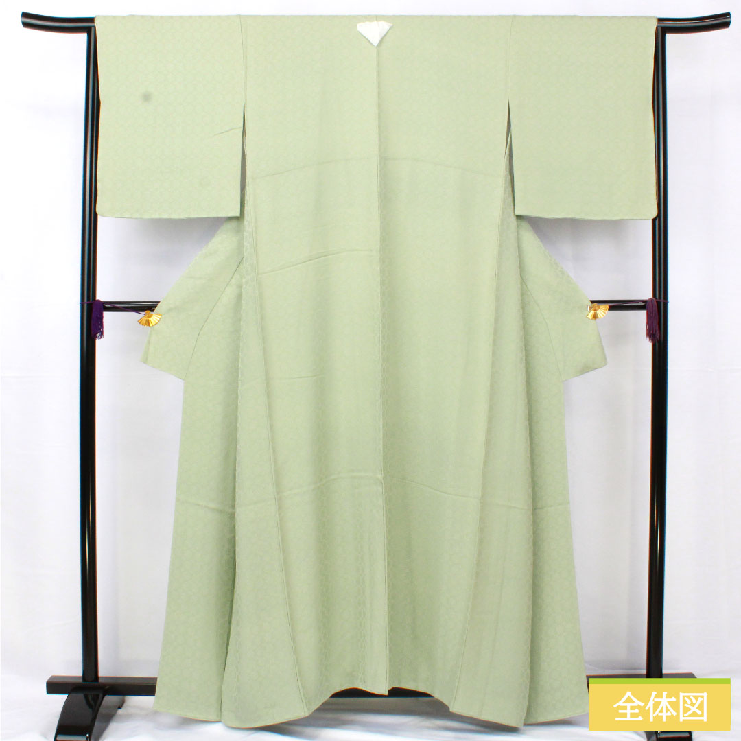 Plain color, pure silk, length 158cm, sleeve length 64.5cm, light green, one crest, four-layered, lined, S rank, green, 1114001662319