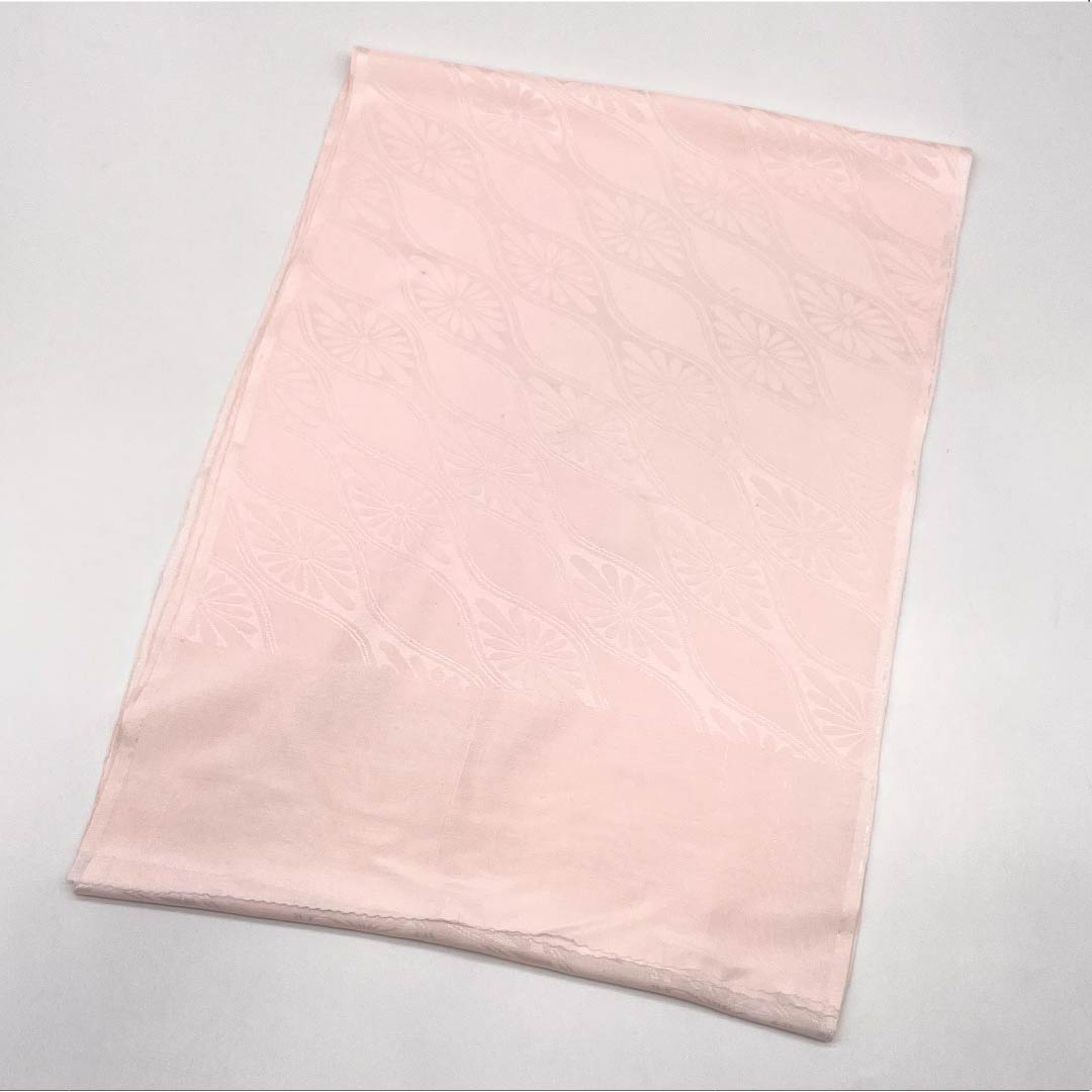 帯揚げ 正絹 Aランク セミフォーマル 桜色(さくらいろ) 立涌 菊 古典柄 長さ約170cm 幅約29cm ピンク系 1136002063913