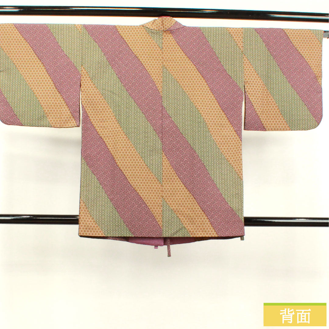 Travel wear, polyester, length 83.5cm, sleeve length 66cm, geometric pattern, washable kimono, S rank, lined, gradient 1117000872999