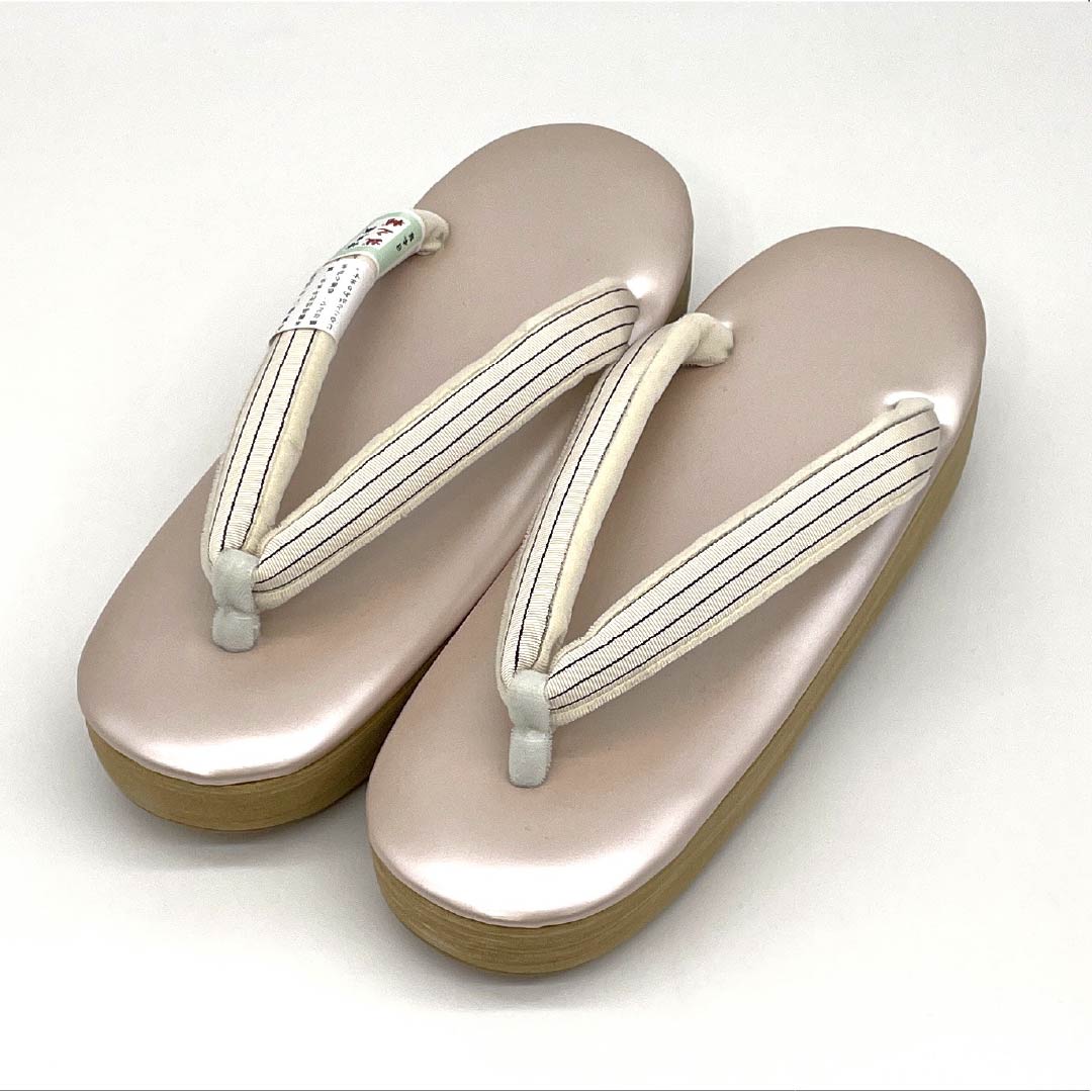 (Like New) Seinosuke Zori Sandals, Synthetic Leather, New Condition, Casual, Striped, EVA, Length 23cm, Size M, Pink, Item Number 1122001391313