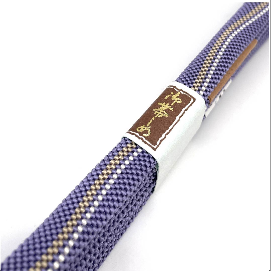 (New old stock) Obi-jime (belt fastener) made of pure silk, quarter-length cord, Fujihatobai-iro (Fujihatobai-iro), Kumihimo Kobo Kisai, Yumemusubi, length approx. 162cm, width approx. 1.2cm, casual, S rank, purple, 1135002652320