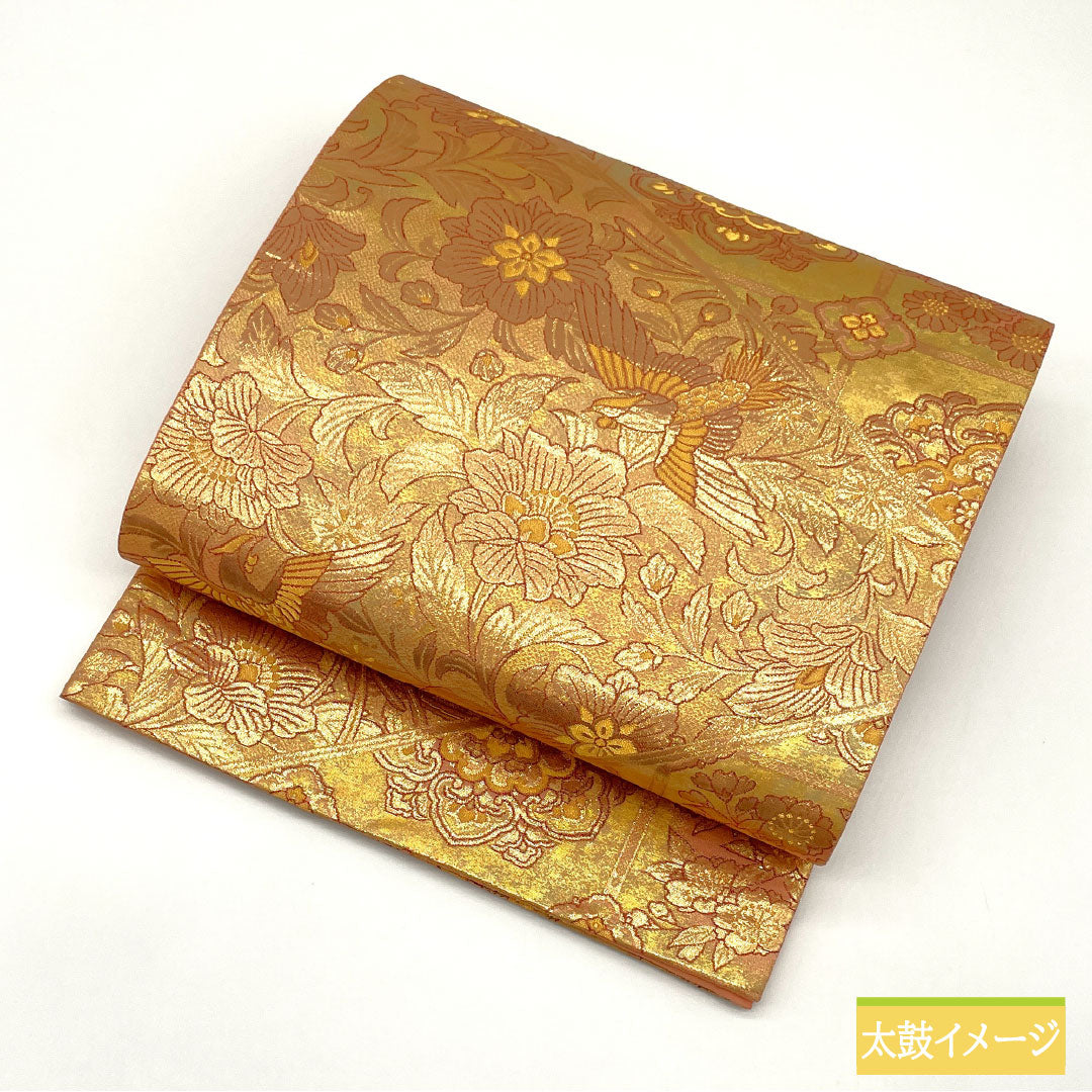 Fukuro Obi (Sash), Pure Silk, S-Rank, Nishijin Weave, Genuine Gold and Silk Leaf, Saijo Reika Design, Length 438cm, Six-Ply, Formal, Gradient Pattern, Product Number: 1123016142399