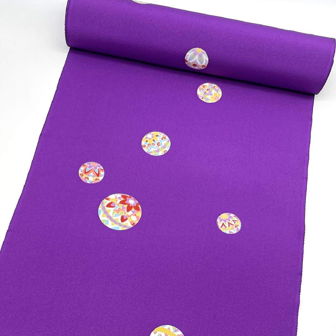 Fabric Komon Pure Silk Purple Tango Chirimen Ball Classic Pattern New Rank Purple 1130001071920
