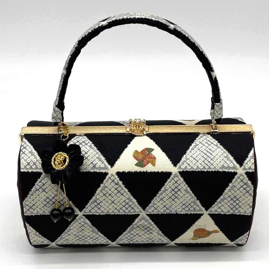 Japanese style bag, casual, black, scales, daruma, windmill, black, new rank, 113900034110