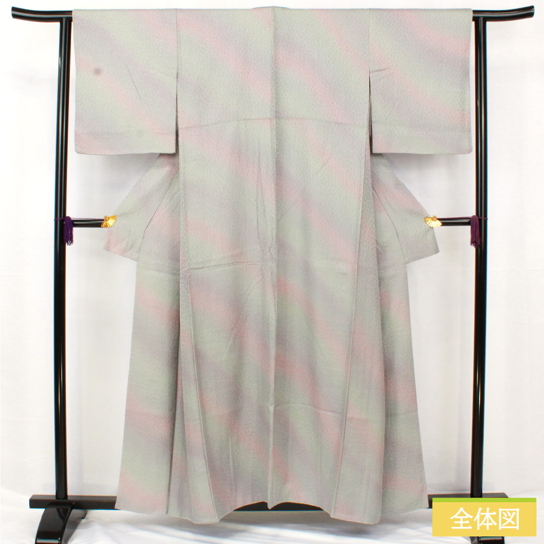 Komono Silk, Length 156.5cm, Sleeve-to-shoulder 63.5cm, Lined, Gradated Dye, Single Crest (Maru ni Dakimyoga), Rank A, Gradation Tone, 1115004783399