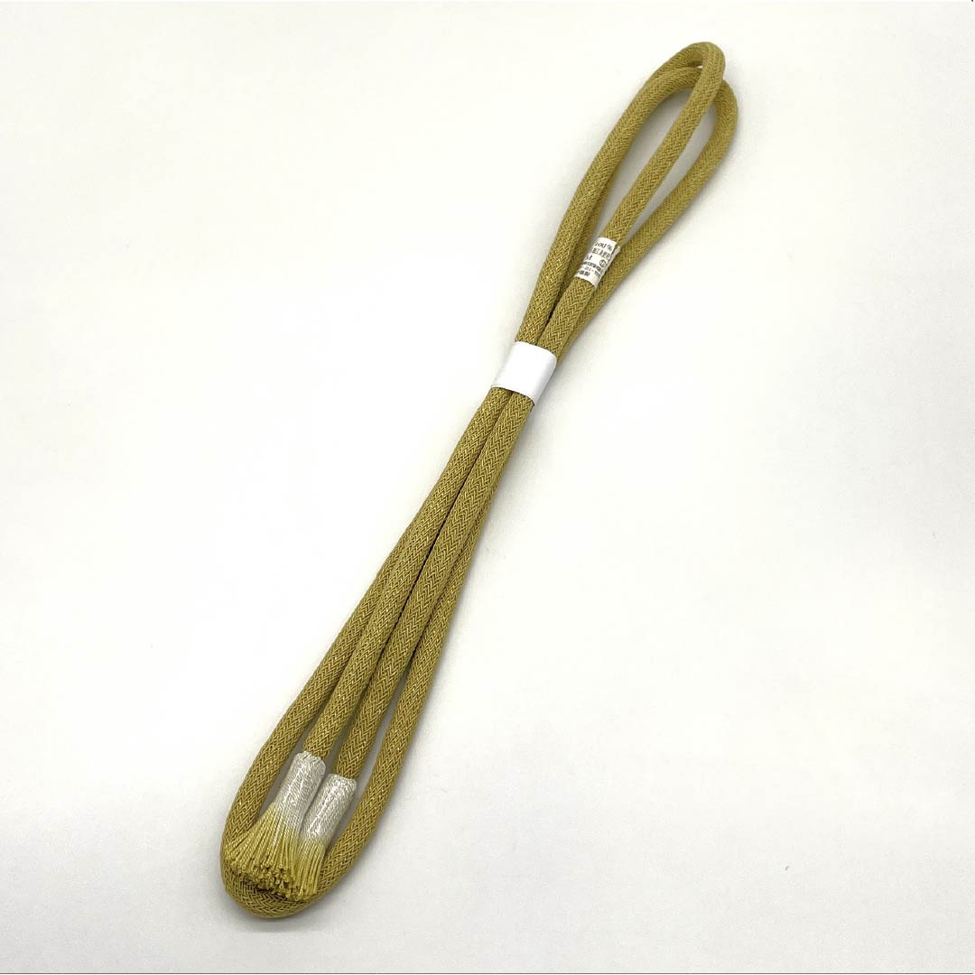 (新品)帯締め 正絹 NEWランク 金色(かないろ) 丸組 夏用 単衣用 長さ約156cm 幅約0.9cm カジュアル 黄系 1135005861323