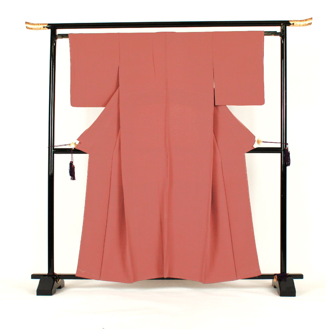 色無地 身丈160cm 裄丈62cm 袷 正絹 Sランク ピンク系 1114000082313