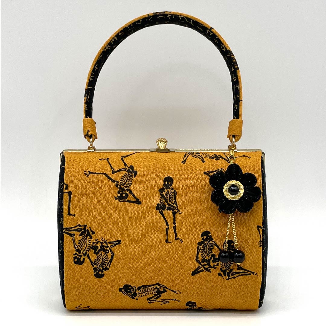 Casual Japanese Style Bag, New Rank, Niiro (Brown), Skeleton Design, Hyakunin Isshu (Poem of One Hundred Poets), Handmade by an Artist, Brown, 113900130114