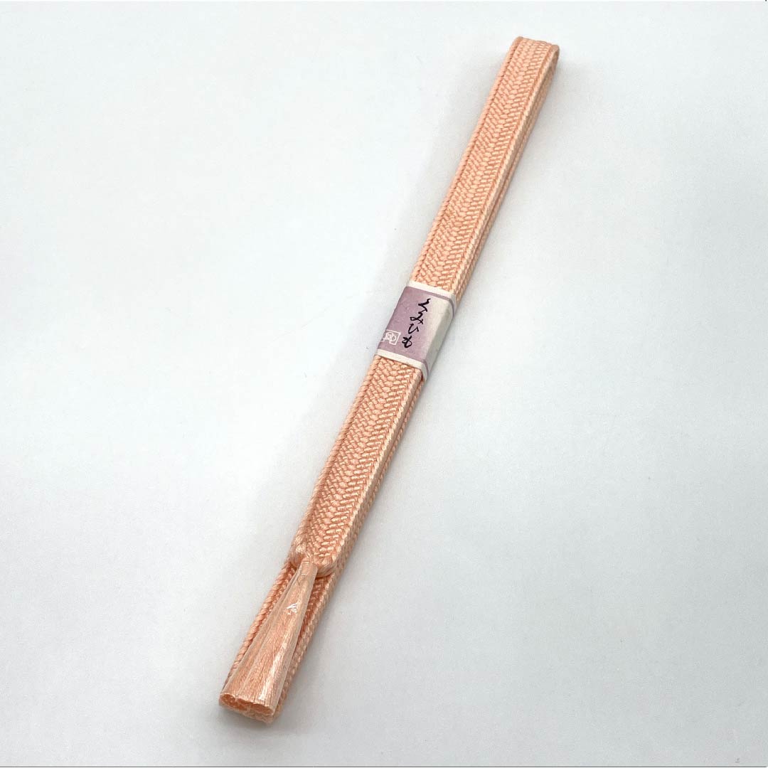 (新古品)帯締め 正絹 Sランク 乙女色(おとめいろ) 薄赤色(うすあかいろ) 長さ約162cm 幅約1.6cm カジュアル 橙系 1135005332326