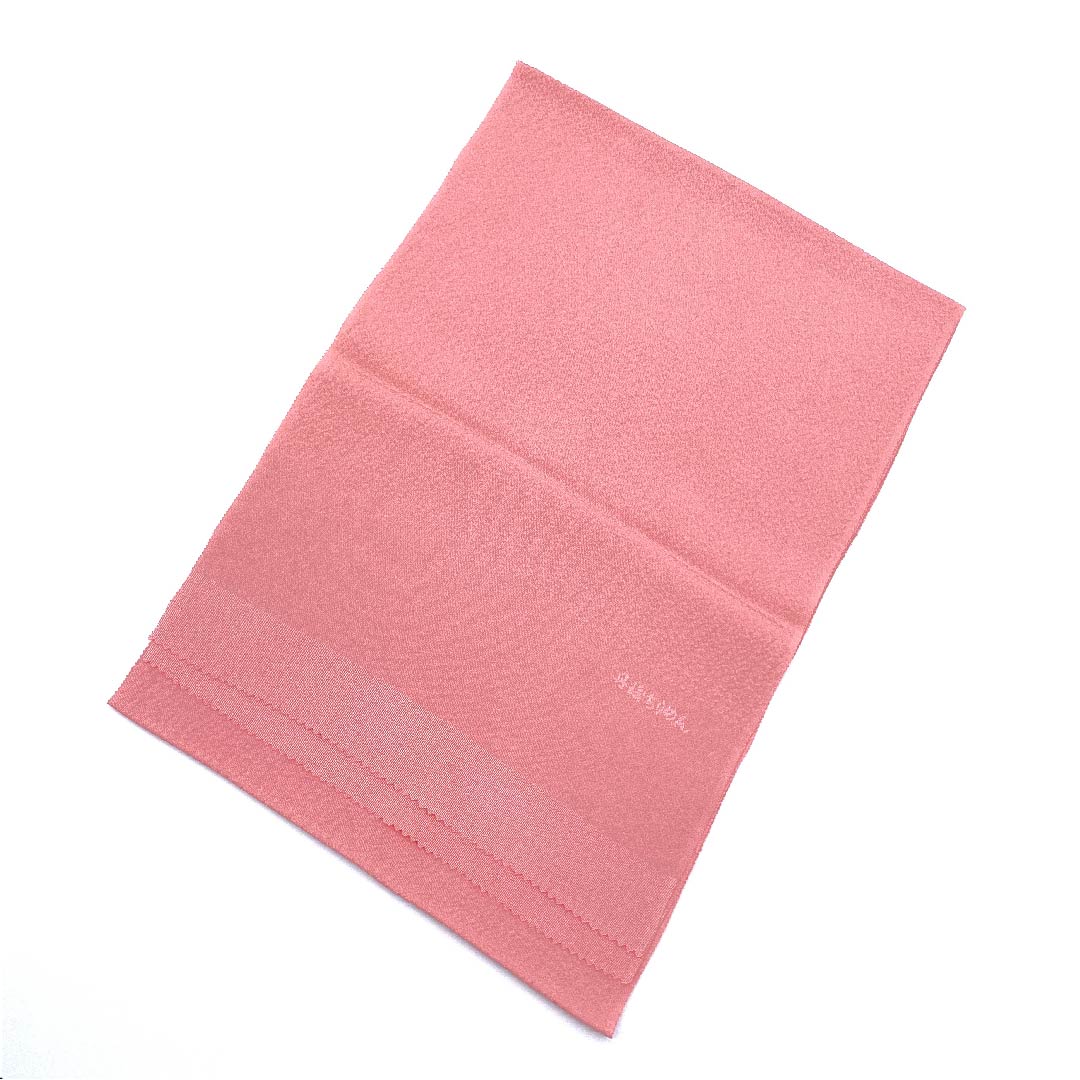 (New old stock) Formal obiage, pure silk, single layer plum color (hitoeumeiro), Tango crepe, plain, new old stock, length 164cm, width 30cm, S rank, pink, 1136000162913