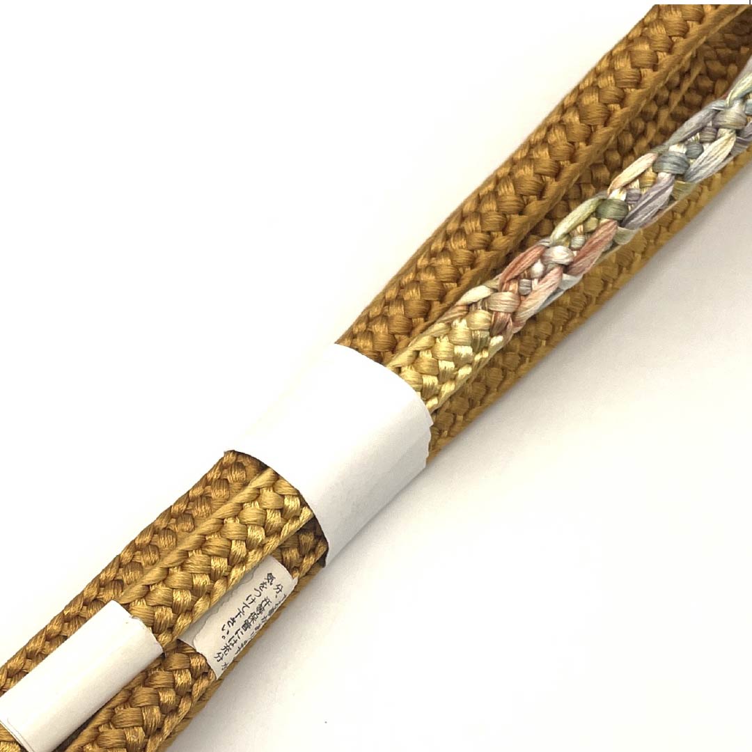 (新古品) 帯締め 正絹 NEWランク 琥珀色(こはくいろ) 長さ約165cm 幅約1cm カジュアル 茶系 1135003981314