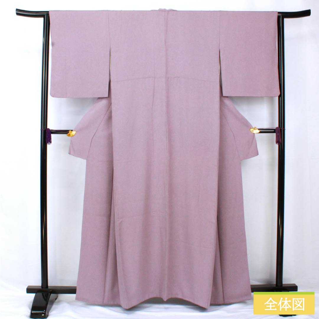 Small pattern, pure silk, length 160.5cm, sleeve length 64cm, lined, light purple, Sumi-nagashi dyeing, A rank, purple, 1115005523420