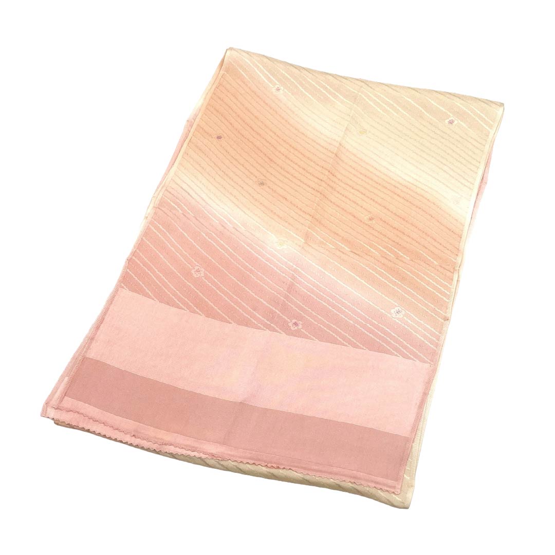 帯揚げ 正絹 Sランク セミフォーマル 浅紅色(あさべにいろ) 東雲色(しののめいろ) 桜 古典柄 長さ約188cm 幅約30cm ピンク系 1136003512913