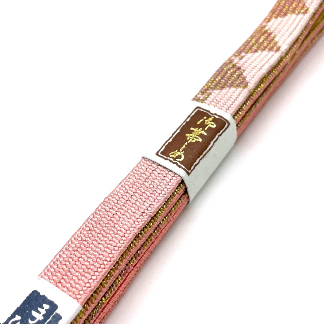 (新古品) 帯締め 正絹 四分紐 一重梅色(ひとえうめいろ) 金属糸使用 鱗 手組紐 長さ約159cm 幅約1.2cm セミフォーマル Sランク ピンク系 1135002292313