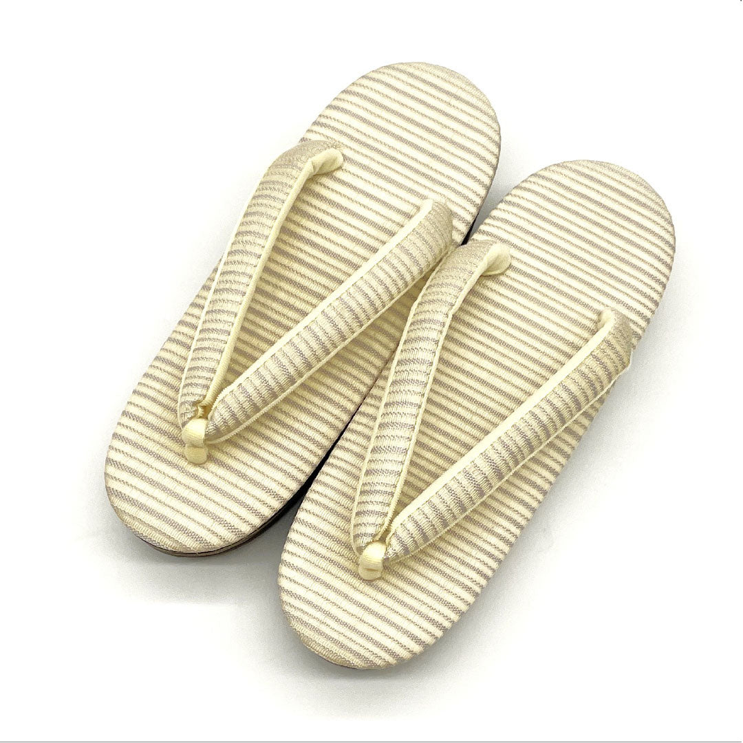 (Like New) EVA Zori Sandals, New Condition, Casual, One Size Fits All, Perfect for Rainy Days, Silk Fabric, 24cm Long, Size L, Cream, Product Number: 1122001331415