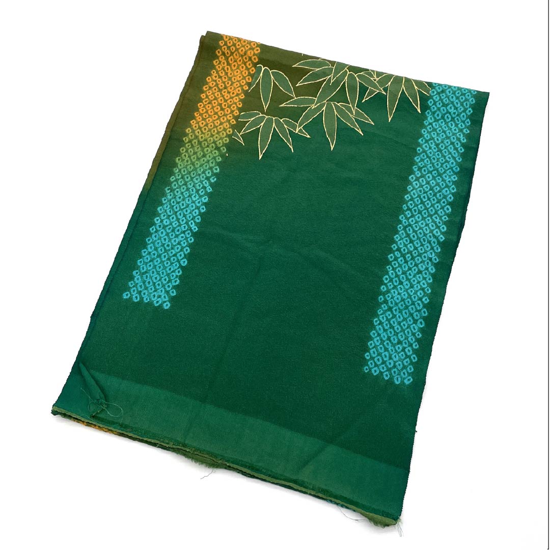 Obiage, pure silk, formal, iridescent, aged green, bamboo, classic pattern, length 164cm, width 29.5cm, S rank, green, 1136000592919