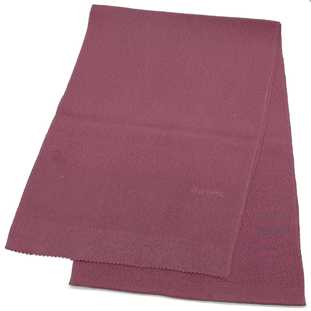 (新古品) 帯揚げ 正絹 フォーマル 滅紅色(めっこういろ) 丹後ちりめん 無地 新古品 長さ約164cm 幅約30cm Sランク 紫系 1136000152920