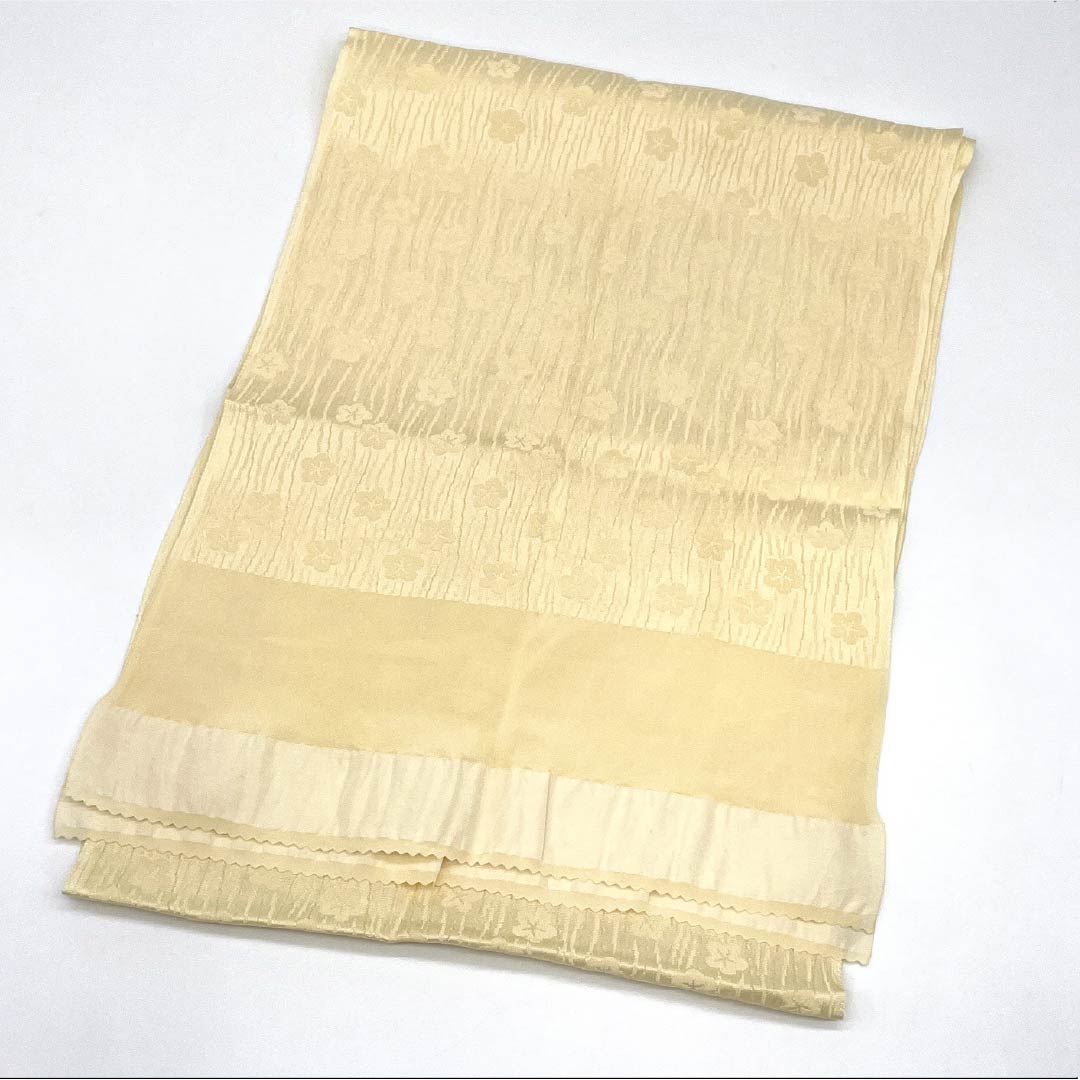 Obiage Silk S Rank Casual Light Egg Color, Wavy Stripes, Small Plum, Length approx. 165cm, Width approx. 28cm, Yellow family, 1136004442923