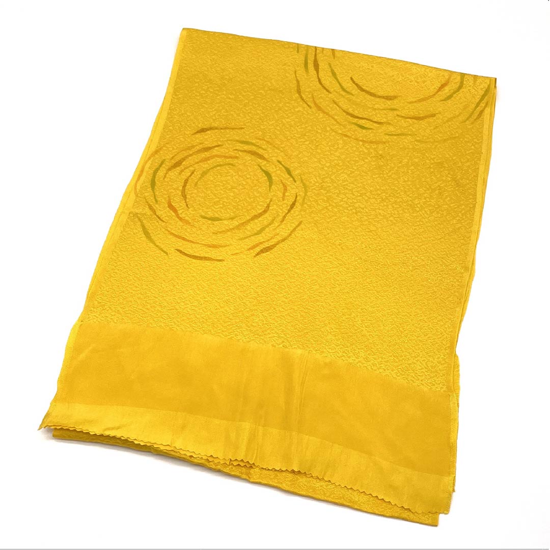 Obiage Silk S Rank Casual Sunflower Yellow Abstract Pattern Length approx. 173cm Width approx. 29cm Yellow 1136004392923