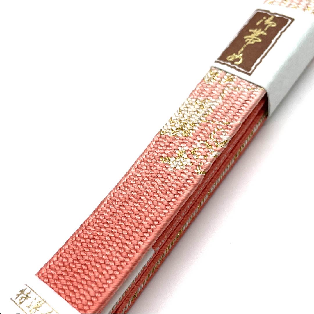 (New old stock) Obijime (belt sash) made of pure silk, quarter-length cord, medium crimson, specially selected gold and silver thread, metallic thread used, new old stock, length approx. 159cm, width approx. 1.5cm, semi-formal, S rank, pink, 1135001092913