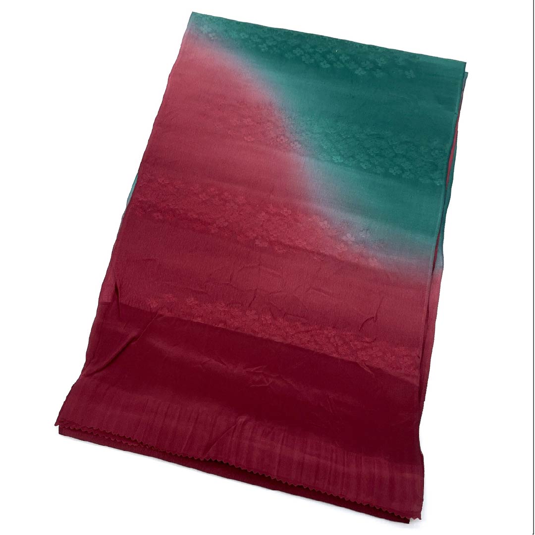 Obiage, pure silk, semi-formal, deep purple, deep indigo, floral pattern, length 180cm, width 30cm, S rank, red, 1136000582912