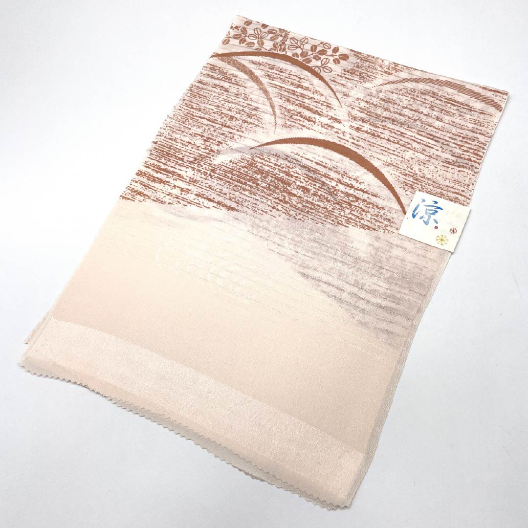 (New) Obiage, Pure Silk, Semi-Formal, Light Color, Summer, Dew Grass, Hagi, Length 164cm, Width 29cm, New Rank, Beige, 1136000771925