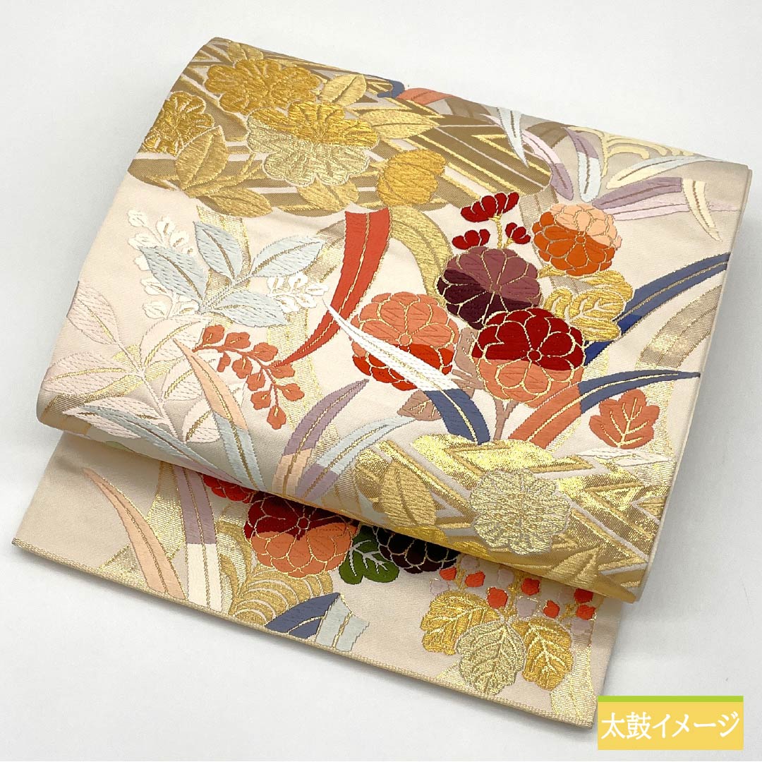 袋帯 正絹 Sランク 胡粉色(ごふんいろ) 唐織 留袖用 振袖用 古典柄 帯丈432cm 六通 フォーマル 白系 1123015642311