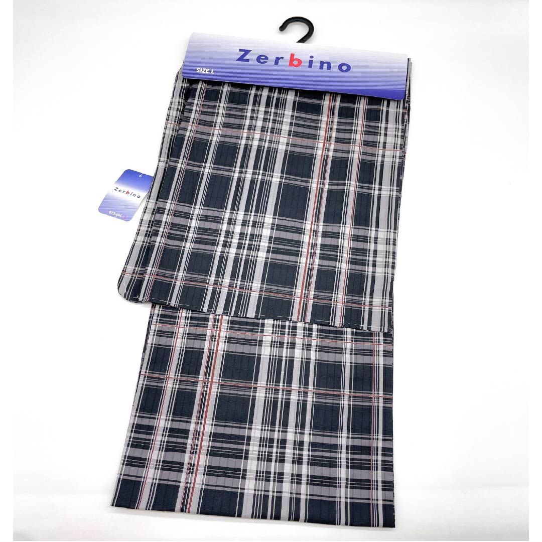 Men's Cotton Kimono NEW RANK Length 149cm (58.7") Sleeve to Sleeve 71cm (27.9") Kuro Nezumi (Blackish Gray) XYLICOOL Cooling Treatment Irregular Check Pattern Unlined Black 1138000231410
