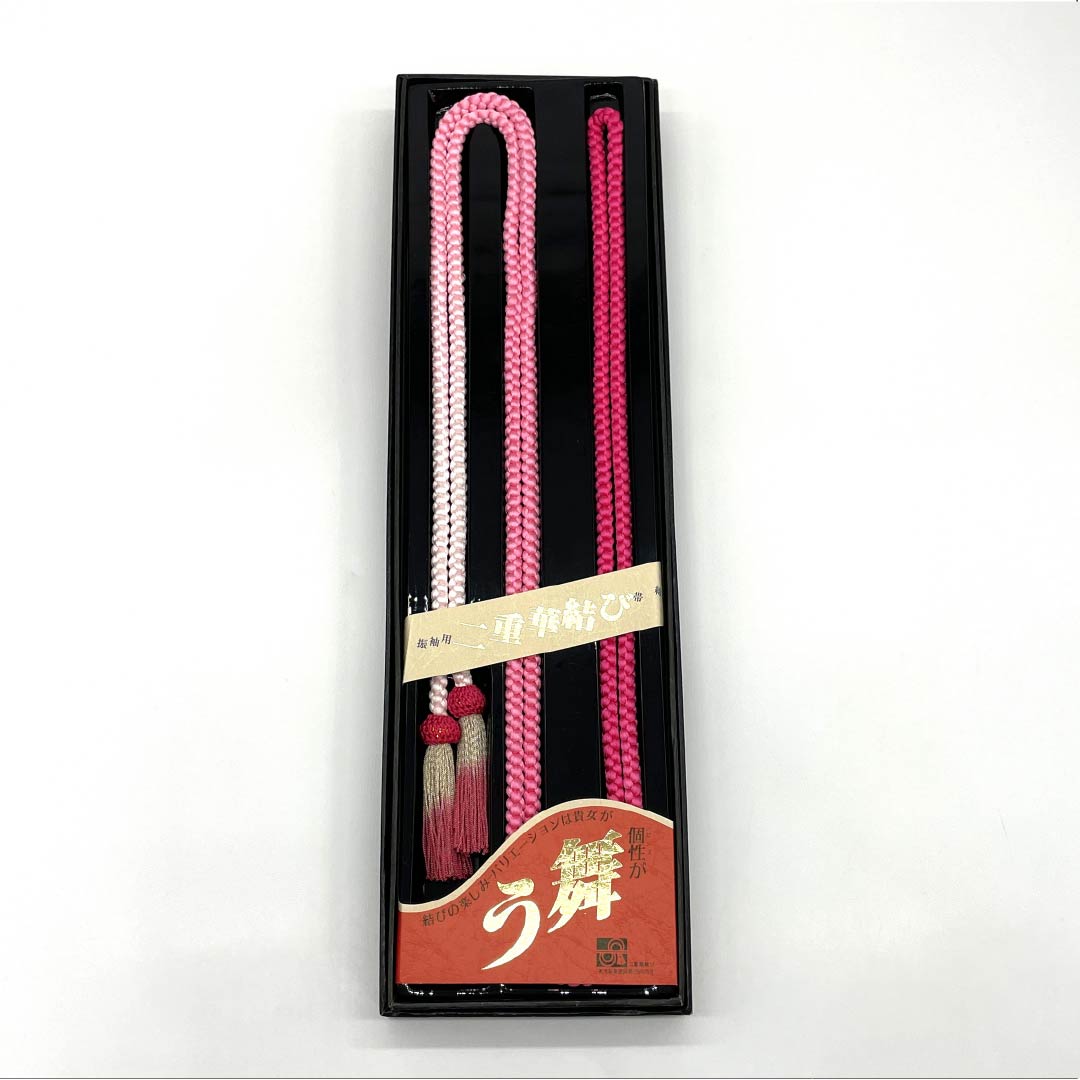 (新古品)帯締め 正絹 NEWランク 薔薇色(ばらいろ) グラデーション 振袖用 丸組 長さ約265cm 幅約0.8cm フォーマル ピンク系 1135005271413