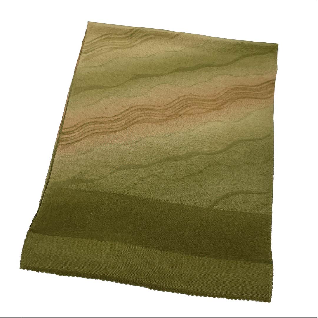 Obiage Silk S Rank Semi-formal Olive Green Abstract Pattern Length approx. 167cm Width approx. 31cm Green 1136002992919