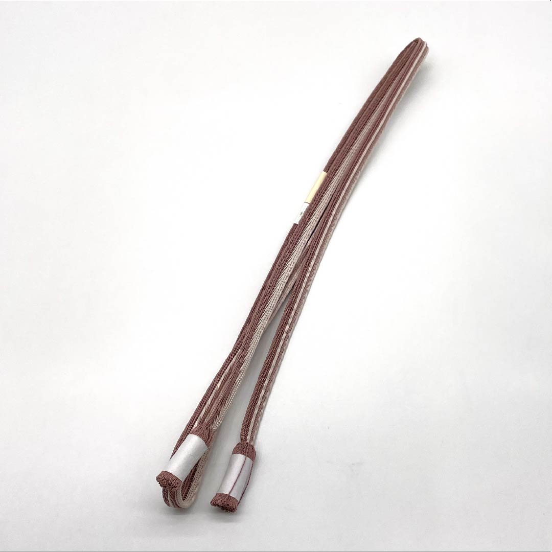 (新品)帯締め 正絹 NEWランク 紅鼠色(べにねずいろ) 翠嵐工房 単衣用 夏用 長さ約162cm 幅約1.1cm カジュアル ピンク系 1135005441313