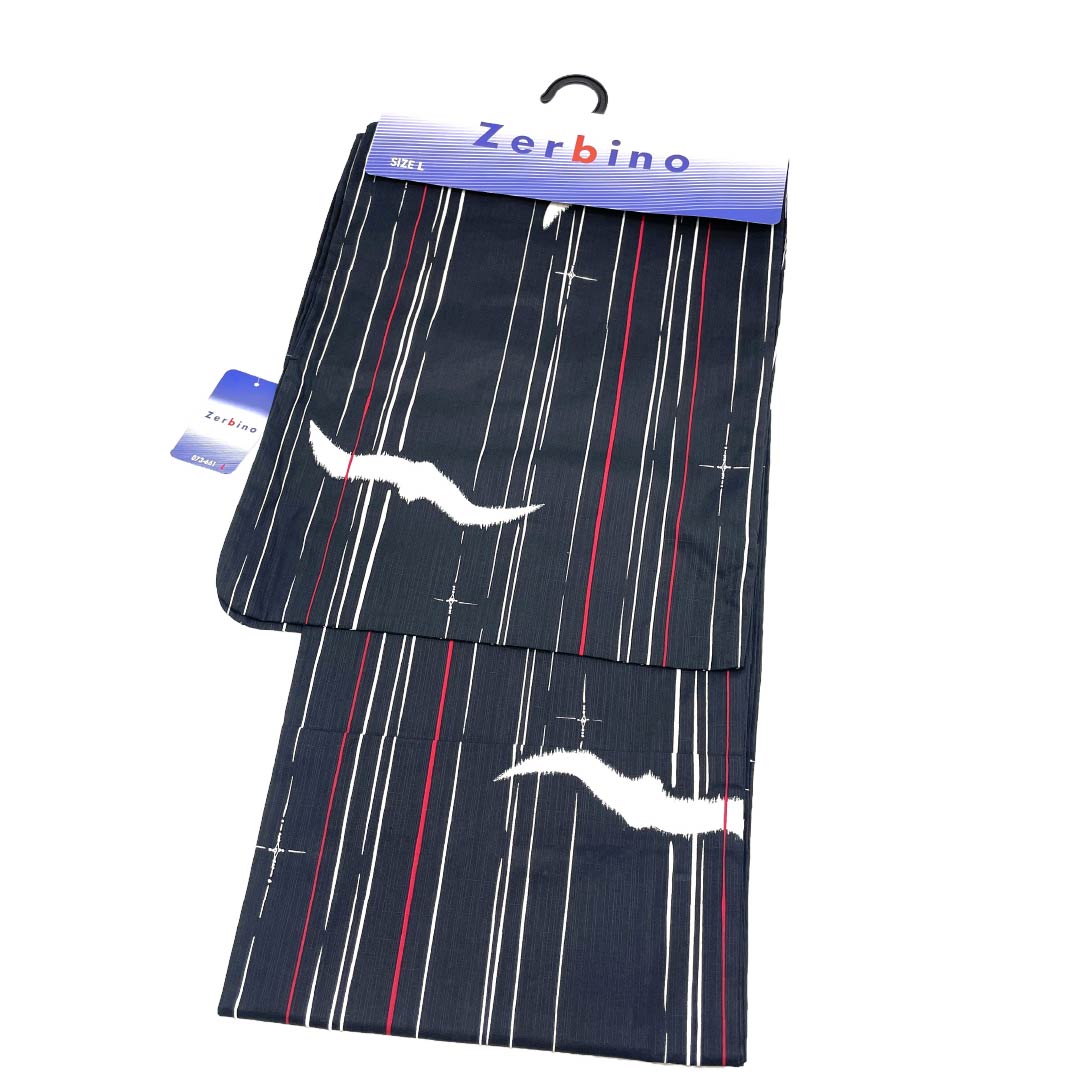 Men's Yukata Cotton NEW Rank Length 149cm Sleeve-to-sleeve 71cm Black XYLICOOL Cool-Touch Finish Striped Unlined Black 1138000261410