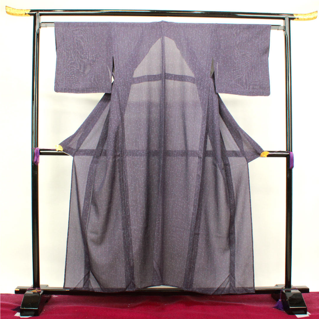 Summer pure silk komon length 155.5cm sleeve length 62.5cm pale purple (poppy purple) bamboo silk S rank purple 1132000582320