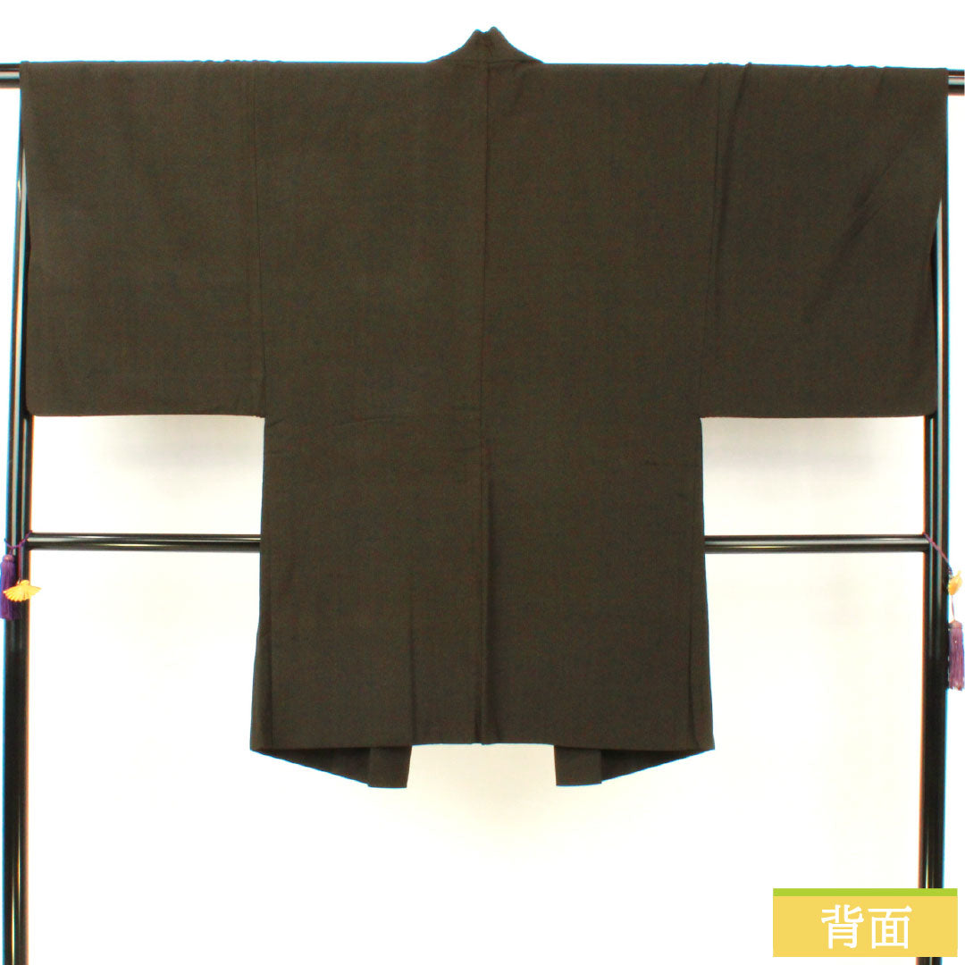 男物 正絹 Aランク 身丈96.5cm 裄丈68cm 縞 茶系 1119001553114