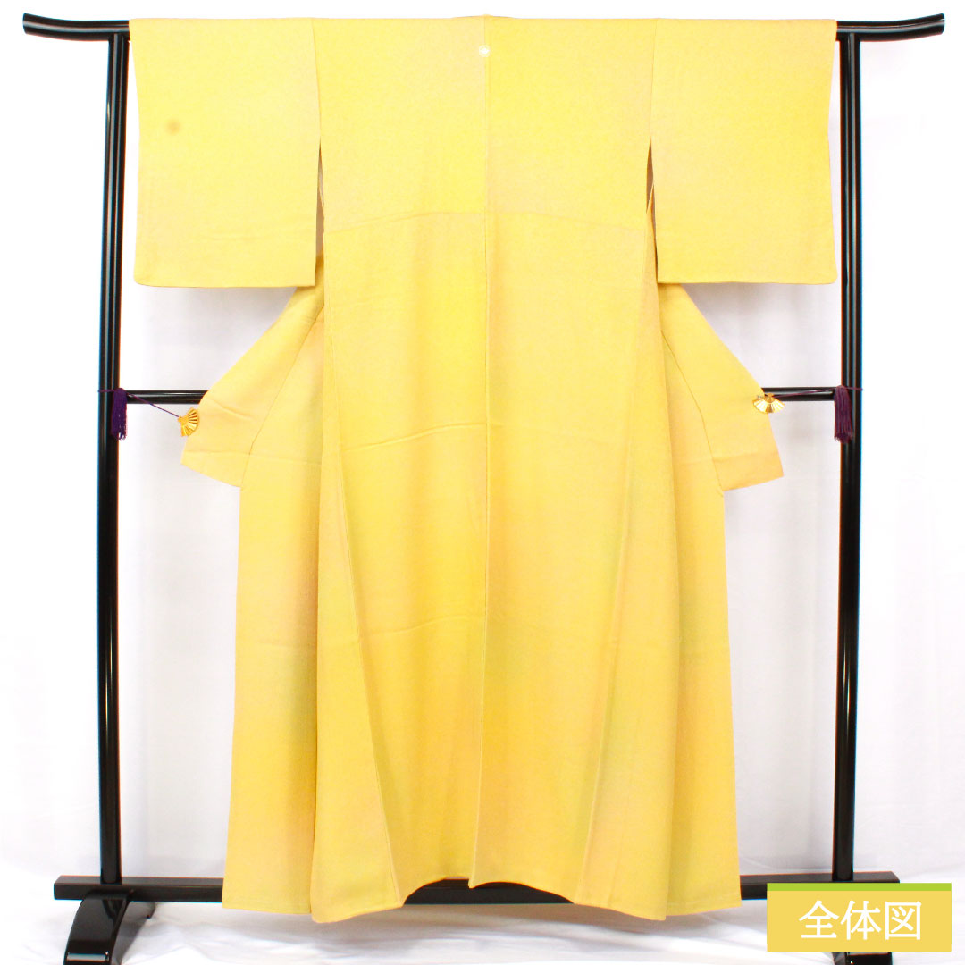 Plain color, pure silk, length 156cm, sleeve length 63cm, one crest, circle with four diamonds, lined, S rank, yellow, 1114001922323