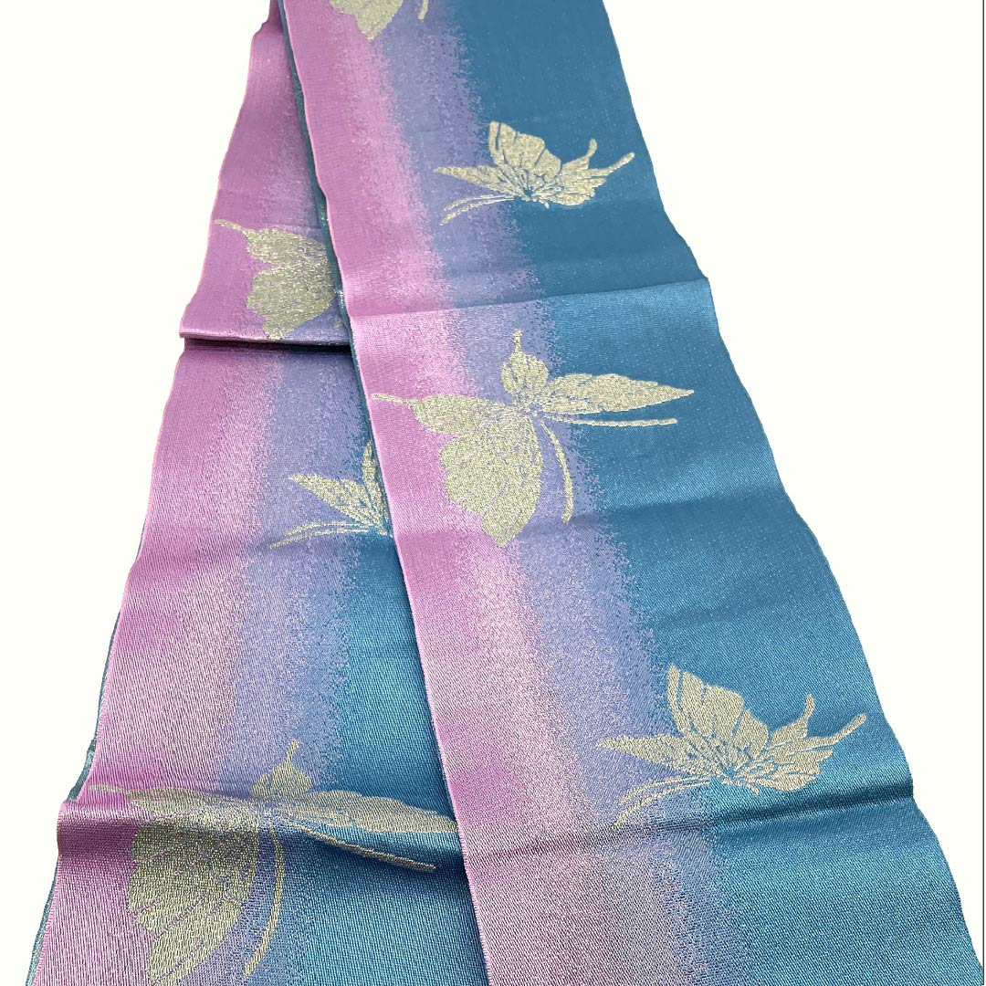 Half-width obi, polyester, butterfly, obi length 336cm, gradation style, A rank, 1125001683399