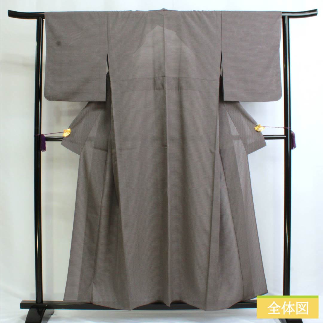 Summer kimono, polyester, plain color, S rank, length 157cm, sleeve length 64cm, washable, grayish gray, silk pongee, product number 1132003202322