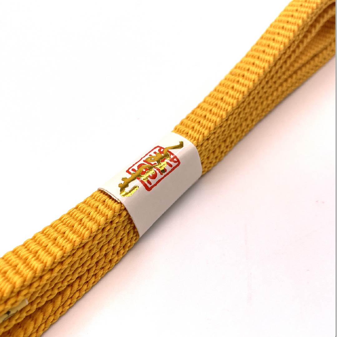 (新古品) 帯締め 正絹 三分紐 山吹色(やまぶきいろ) 帯留め用 無地 長さ約128cm 幅約1cm カジュアル NEWランク 黄系 1135003221323