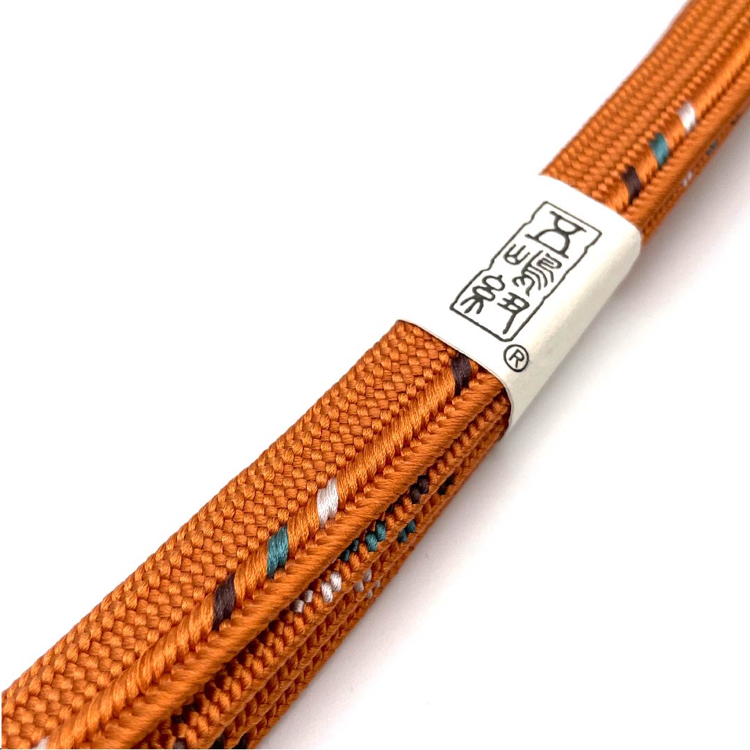 (New old stock) Obi-jime (belt fastener) made of pure silk, quarter-length cord, ochre color, Goshima cord, Edo braid, new old stock, length approx. 159cm, width approx. 1.5cm, casual, S rank, orange, 1135002002926